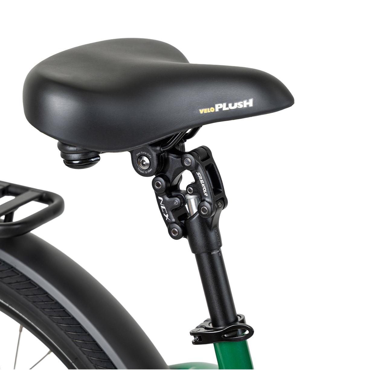 SR Suntour NCX suspension seatpost with seat tube detail